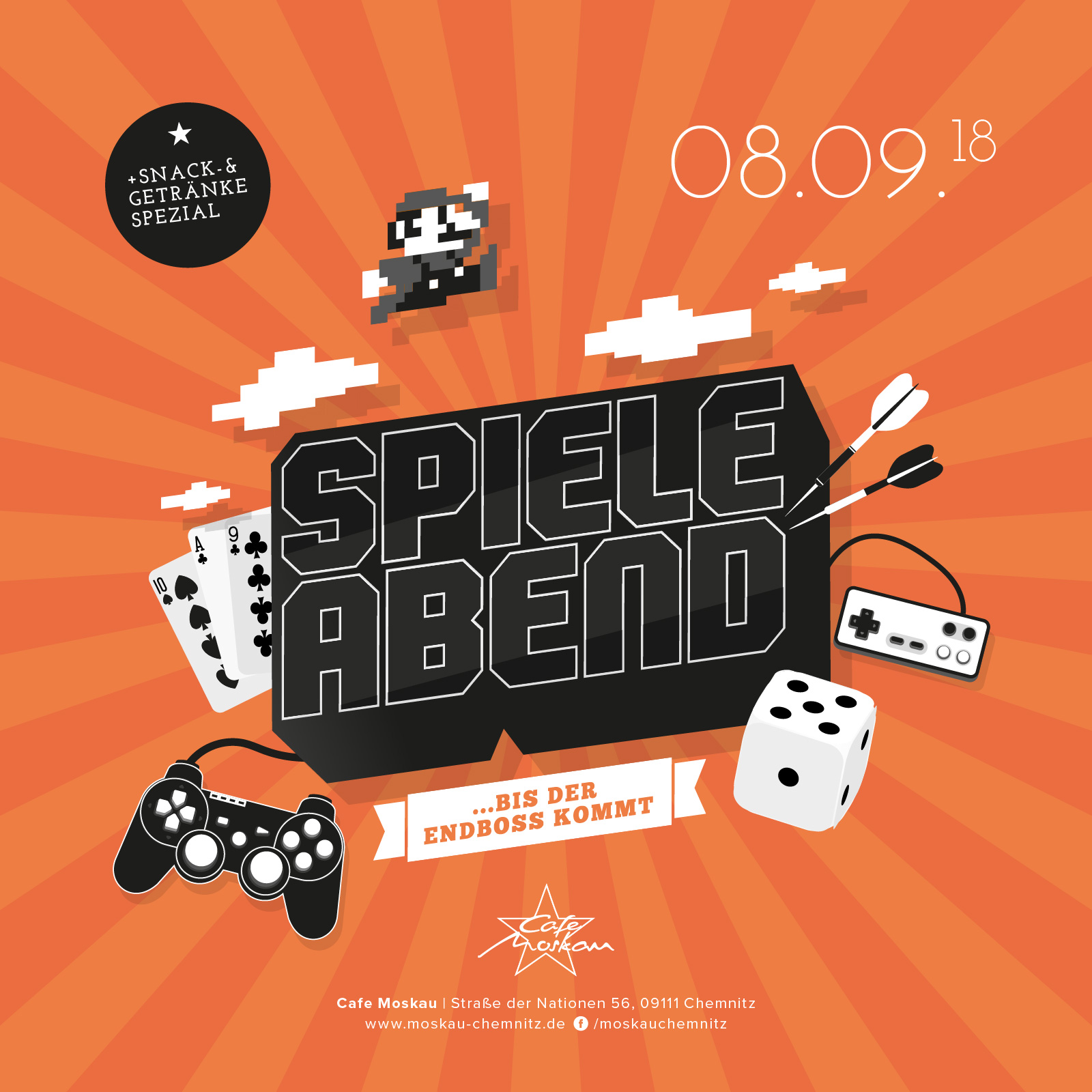 Spieleabend Level 5  Angebote Cafe Moskau